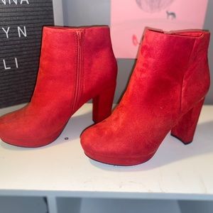 Christmas Red Chunky Booties